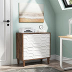 Classificatore laterale a 2 cassetti con piano per stampante e aste appendiabiti regolabili – Bianco/Grigio / Bianco/Marrone / Bianco, Singolo