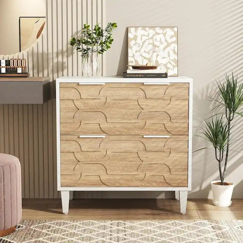 Classificatore laterale a 2 cassetti con piano per stampante e aste appendiabiti regolabili – Bianco/Grigio / Bianco/Marrone / Bianco, Singolo