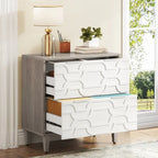 Classificatore laterale a 2 cassetti con piano per stampante e aste appendiabiti regolabili – Bianco/Grigio / Bianco/Marrone / Bianco, Singolo