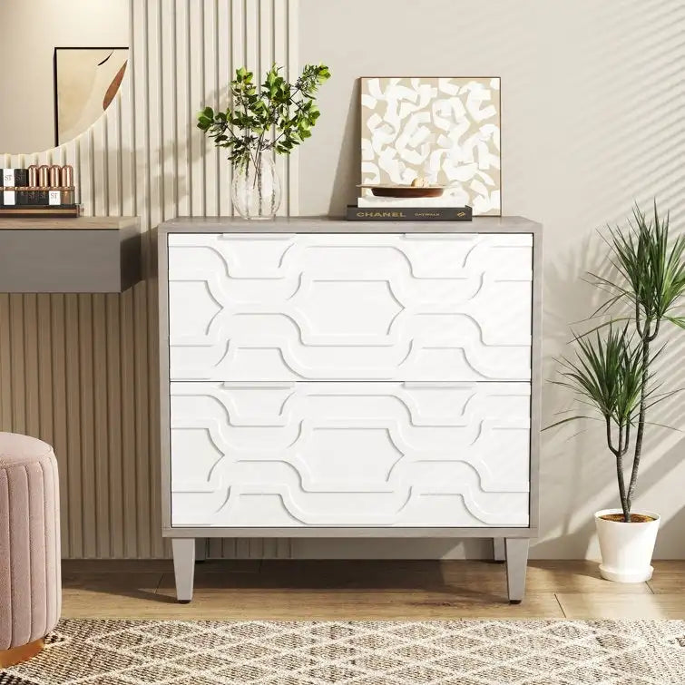 Classificatore laterale a 2 cassetti con piano per stampante e aste appendiabiti regolabili – Bianco/Grigio / Bianco/Marrone / Bianco, Singolo
