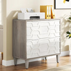 Classificatore laterale a 2 cassetti con piano per stampante e aste appendiabiti regolabili – Bianco/Grigio / Bianco/Marrone / Bianco, Singolo