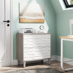 Classificatore laterale a 2 cassetti con piano per stampante e aste appendiabiti regolabili – Bianco/Grigio / Bianco/Marrone / Bianco, Singolo