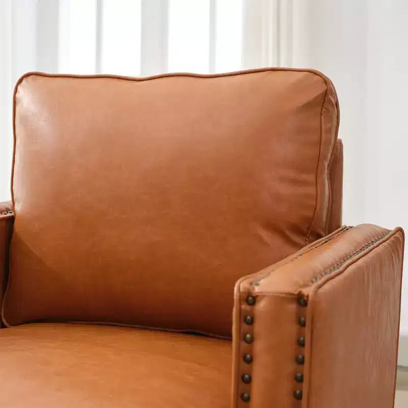 Hyleory Poltrona Girevole a Barile, 31,9 L Poltrone Moderne in Pelle Imbottite Comode Girevoli a 360 Gradi per Soggiorno (set di 2)