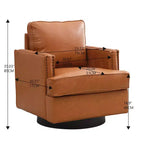 Hyleory Poltrona Girevole a Barile, 31,9 L Poltrone Moderne in Pelle Imbottite Comode Girevoli a 360 Gradi per Soggiorno (set di 2)