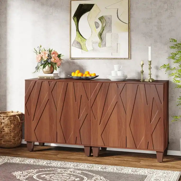 Mobile Credenza Retro-Modern a 2 ante – Noce/Nero, Singolo