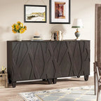 Mobile Credenza Retro-Modern a 2 ante – Noce/Nero, Singolo