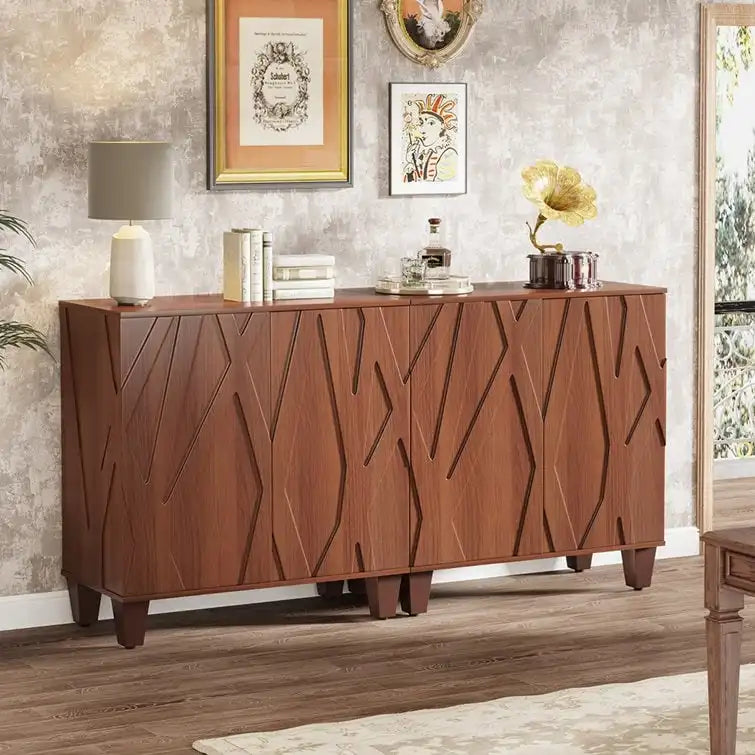 Mobile Credenza Retro-Modern a 2 ante – Noce/Nero, Singolo
