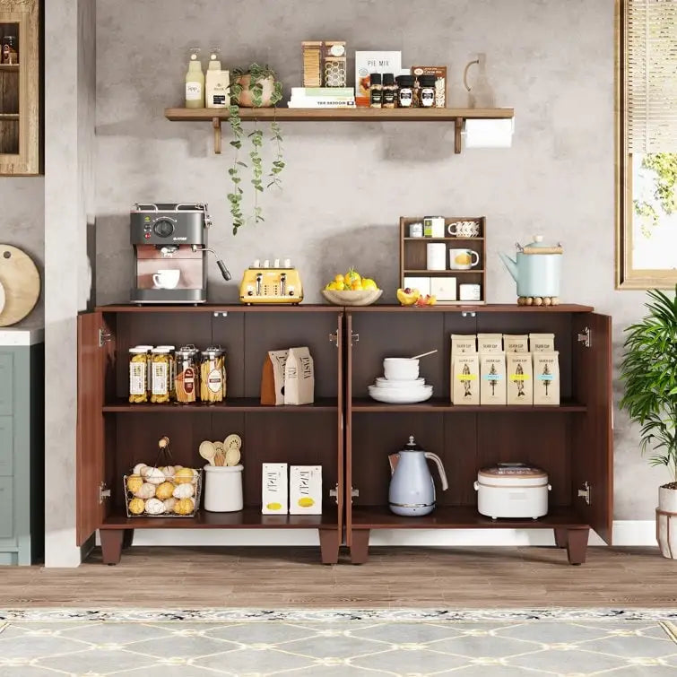 Mobile Credenza Retro-Modern a 2 ante – Noce/Nero, Singolo