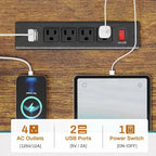 Scrivania angolare per computer con cassetto portadocumenti in tessuto, scaffali a 3 livelli, prese di corrente, luci LED e supporto per monitor – Bianco / Nero / Marrone, Singolo