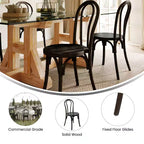 Sedia da pranzo in legno massello Merrick Lane stile Thonet con design impilabile ed eleganti finiture