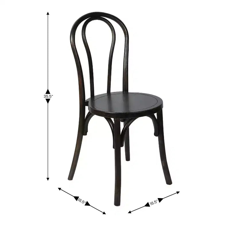 Sedia da pranzo in legno massello Merrick Lane stile Thonet con design impilabile ed eleganti finiture