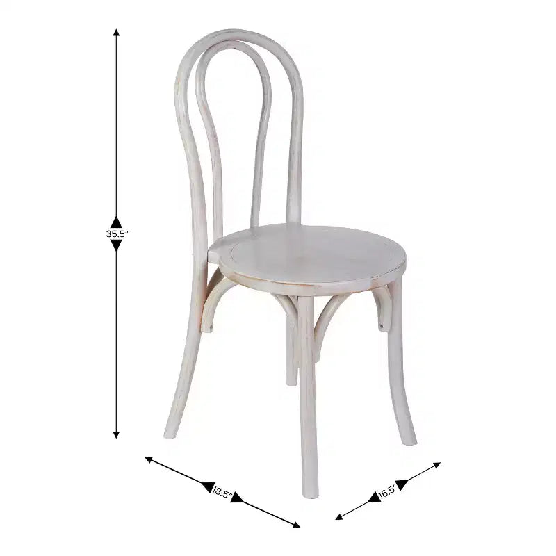 Sedia da pranzo in legno massello Merrick Lane stile Thonet con design impilabile ed eleganti finiture