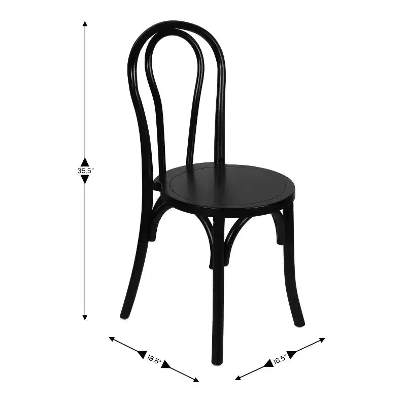 Sedia da pranzo in legno massello Merrick Lane stile Thonet con design impilabile ed eleganti finiture