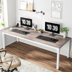 Scrivania per computer extra lunga per 2 persone con gambe in metallo e rinforzi triangolari – Colori multipli, Posti per 2