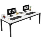 Scrivania per computer extra lunga per 2 persone con gambe in metallo e rinforzi triangolari – Colori multipli, Posti per 2