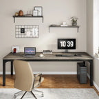 Scrivania per computer extra lunga per 2 persone con gambe in metallo e rinforzi triangolari – Colori multipli, Posti per 2