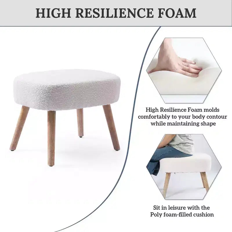 WestinTrends Pouf poggiapiedi quadrato imbottito largo 21"