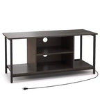 Mobile porta TV Costway con presa di corrente USB e porta Type-C, tavolo consolle TV a 3 ripiani, grigio
