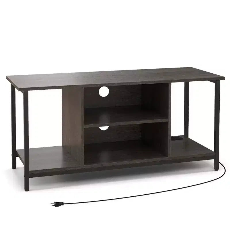 Mobile porta TV Costway con presa di corrente USB e porta Type-C, tavolo consolle TV a 3 ripiani, grigio