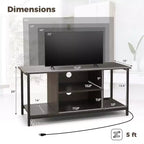 Mobile porta TV Costway con presa di corrente USB e porta Type-C, tavolo consolle TV a 3 ripiani, grigio