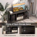 Mobile porta TV Costway con presa di corrente USB e porta Type-C, tavolo consolle TV a 3 ripiani, grigio