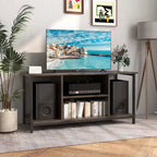Mobile porta TV Costway con presa di corrente USB e porta Type-C, tavolo consolle TV a 3 ripiani, grigio