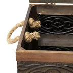 Baule Decorativo Household Essentials, Metallo Goffrato, Piccolo, Tinta Noce e Mandorla