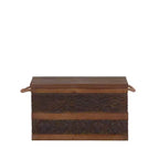 Baule Decorativo Household Essentials, Metallo Goffrato, Piccolo, Tinta Noce e Mandorla