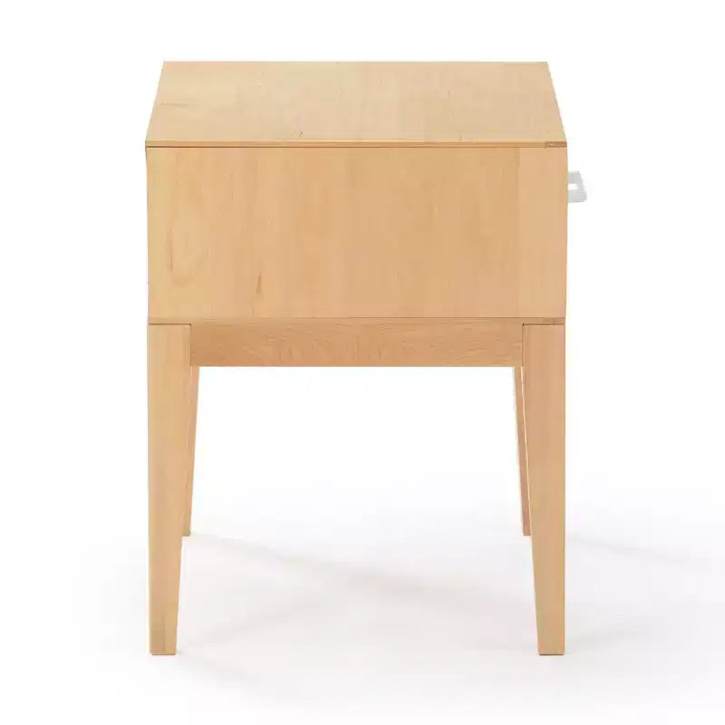 Comodino in legno Duo Plank+Beam con 1 cassetto, tavolino in legno per camera da letto, comodino, bianco/betulla