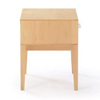 Comodino in legno Duo Plank+Beam con 1 cassetto, tavolino in legno per camera da letto, comodino, bianco/betulla