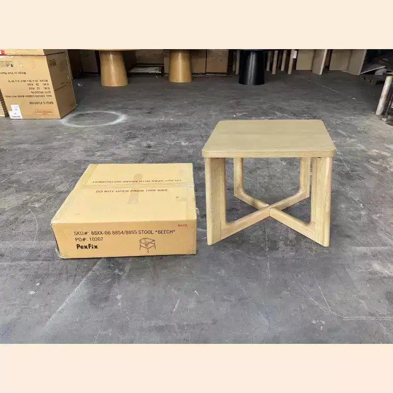 PexFix Tavolino quadrato in legno da 60 cm con angoli arrotondati