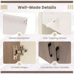 Mobile bagno Costway 25" con lavabo, ante, ripiano aperto, alzatina, rubinetto e piletta a scomparsa