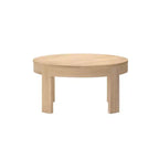 Tavolino da caffè rotondo a contorno in legno massello Plank+Beam, tavolino da caffè da 30 pollici, tavolini da caffè per soggiorno, tavolino moderno per piccoli spazi