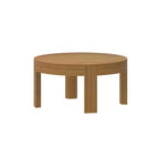 Tavolino da caffè rotondo a contorno in legno massello Plank+Beam, tavolino da caffè da 30 pollici, tavolini da caffè per soggiorno, tavolino moderno per piccoli spazi