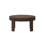 Tavolino da caffè rotondo a contorno in legno massello Plank+Beam, tavolino da caffè da 30 pollici, tavolini da caffè per soggiorno, tavolino moderno per piccoli spazi