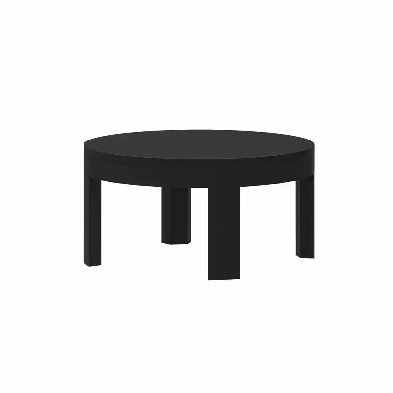 Tavolino da caffè rotondo a contorno in legno massello Plank+Beam, tavolino da caffè da 30 pollici, tavolini da caffè per soggiorno, tavolino moderno per piccoli spazi