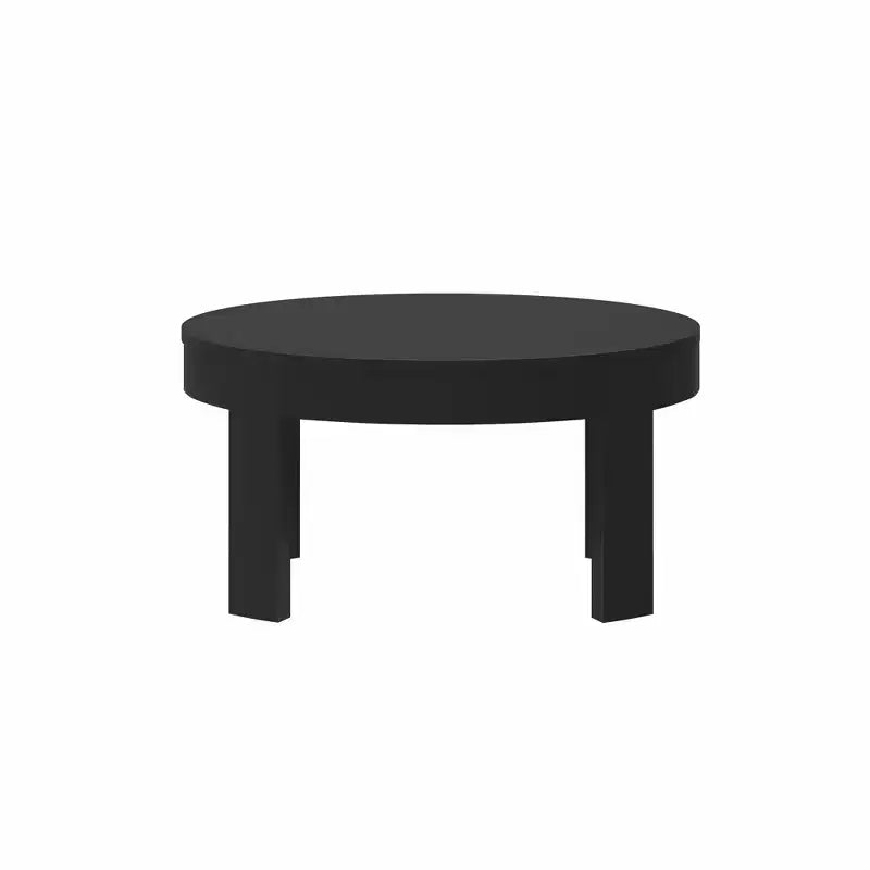 Tavolino da caffè rotondo a contorno in legno massello Plank+Beam, tavolino da caffè da 30 pollici, tavolini da caffè per soggiorno, tavolino moderno per piccoli spazi