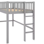 Letto a soppalco basso Full/Twin con scaletta e scivolo, struttura letto in legno, non necessita di box spring - HABITRIO
