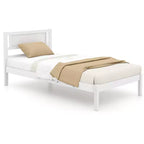 Costway Twin/Full/Queen Wooden Platform Bed with 12 Slats Headboard & Under Bed Storage White