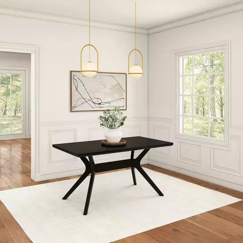 Plank+Beam Verso Tavolo da pranzo rettangolare, 60 pollici, in legno massello, per cucina e sala da pranzo