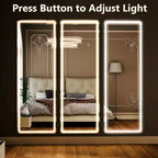 BEAUTYPEAK Specchio da Parete a LED Rettangolare a Figura Intera