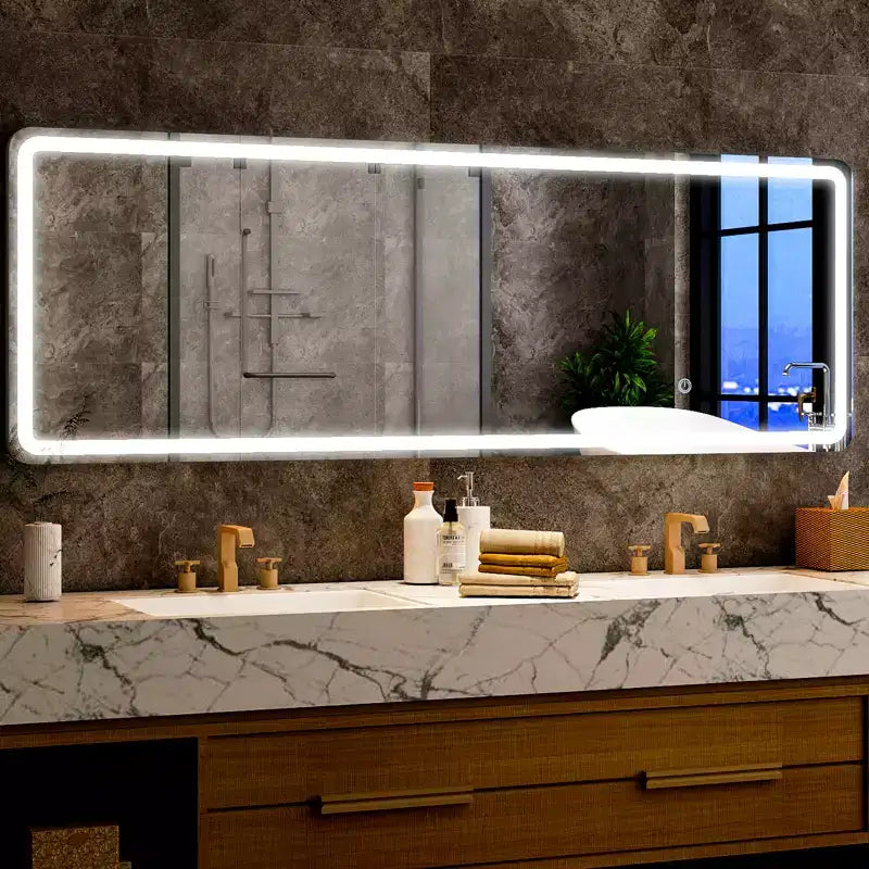BEAUTYPEAK Specchio da Parete a LED Rettangolare a Figura Intera