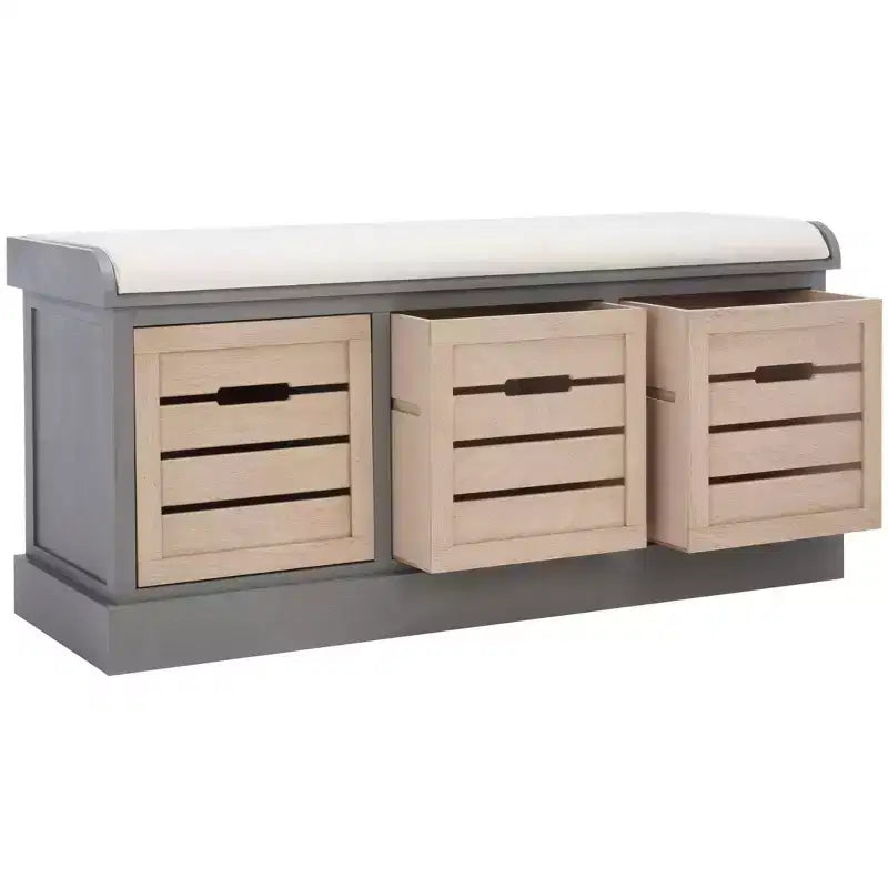 Panca portaoggetti Briar a 3 cassetti con cuscino - BCH5700 - Safavieh