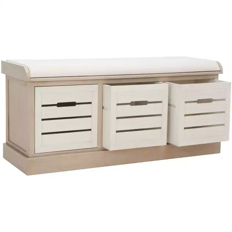 Panca portaoggetti Briar a 3 cassetti con cuscino - BCH5700 - Safavieh