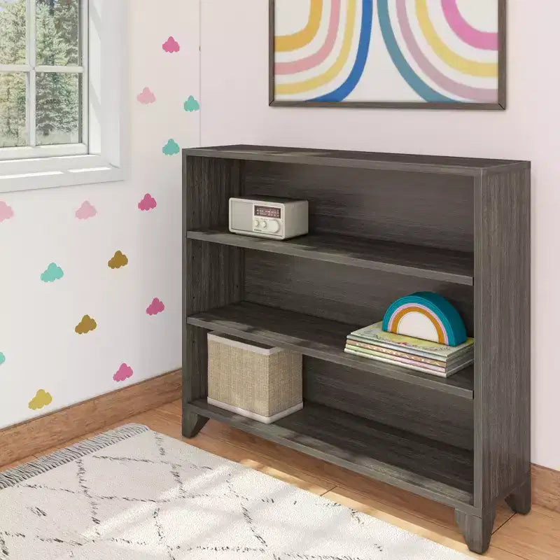 Libreria classica a 3 ripiani Max & Lily, libreria in legno massiccio per cameretta/sala giochi dei bambini