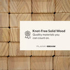 Set Camera da Letto Matrimoniale Duo Plank+Beam in Legno Massello con 2 Comodini, Bianco/Betulla