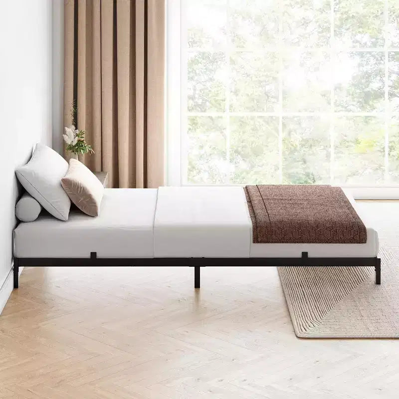 Struttura letto Whizmax da 8 pollici Queen/Full/Twin, base letto a piattaforma bassa in metallo, supporto materasso, senza rumore, facile montaggio, nera