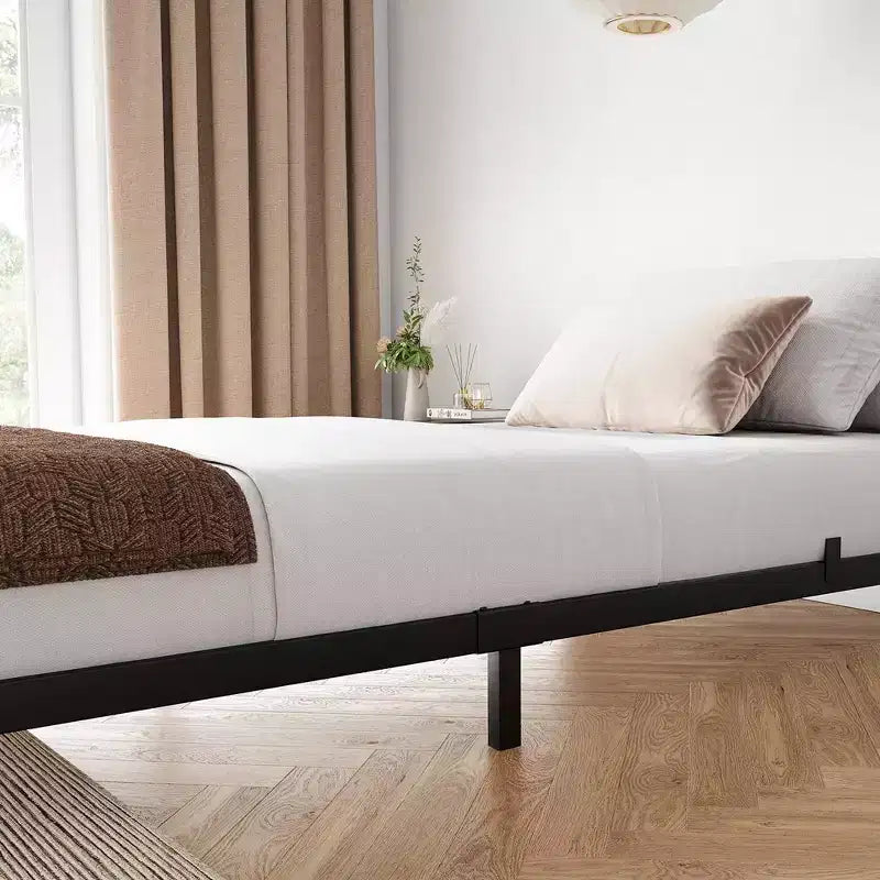 Struttura letto Whizmax da 8 pollici Queen/Full/Twin, base letto a piattaforma bassa in metallo, supporto materasso, senza rumore, facile montaggio, nera