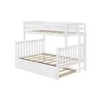 Letto a castello Max & Lily con scaletta laterale e letto estraibile, struttura letto a una piazza e mezzo per bambini