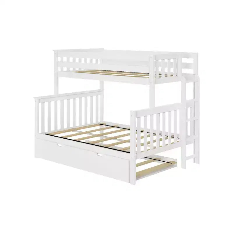 Letto a castello Max & Lily con scaletta laterale e letto estraibile, struttura letto a una piazza e mezzo per bambini